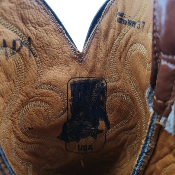 Custom Handmade Mens 11 Brown Unique cut Hornback Alligator Cowboy Western Boots - Picture 14 of 16